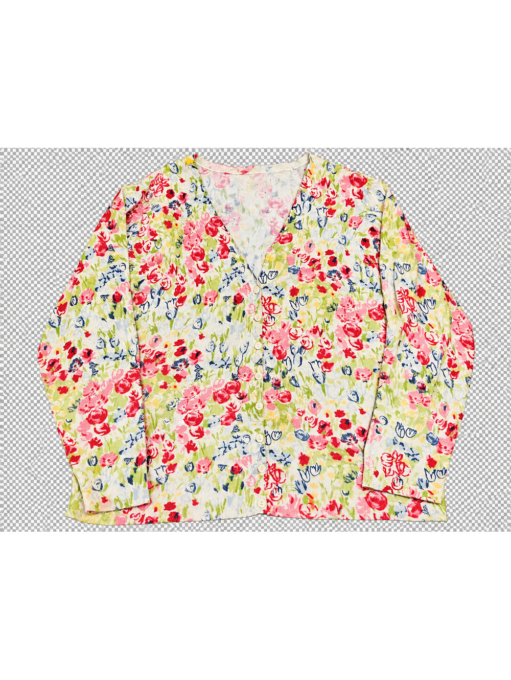 Talbots Woman 1X Floral Pima Cotton Cardigan Cottagecore Grandmillennial
